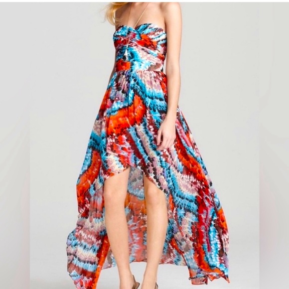 Aidan Mattox Strapless High Low Gown - Picture 3 of 8